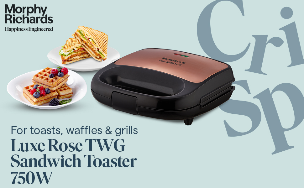 Morphy Richards 3 IN 1 750 Watt Sandwich Maker Luxe Rose