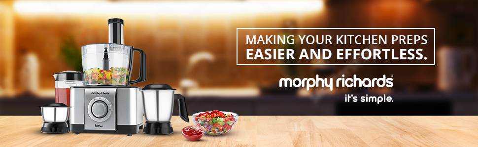 Morphy Richards Icon DLX 1000-Watt Food Processor, Silver