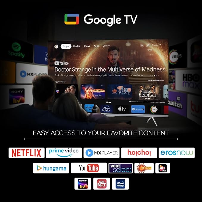 HAIER LED TV 55P7GT-P 4K (HQLED) Smart Google TV 140cm(55) With Hands Free Voice Control